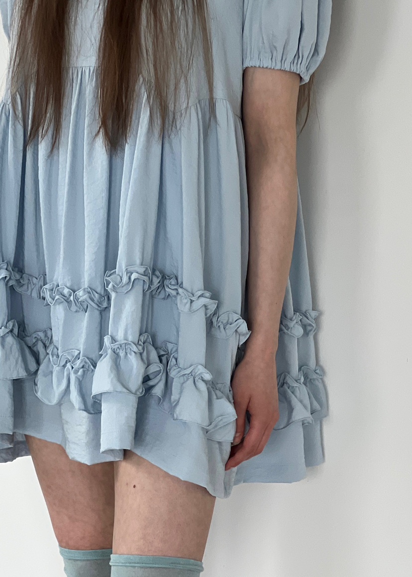 ANOTHER AVENUE韓國代購女士新品25春夏職業休閑連衣裙荷葉邊ANOTHER AVENUE連衣裙