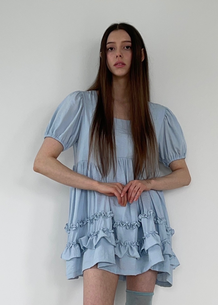 ANOTHER AVENUE韓國代購女士新品25春夏職業休閑連衣裙荷葉邊ANOTHER AVENUE連衣裙