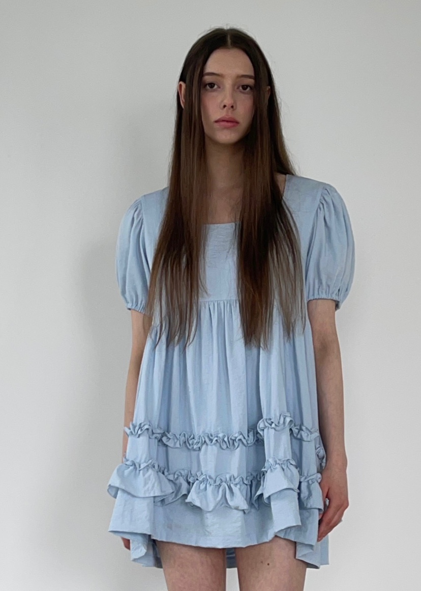 ANOTHER AVENUE韓國代購女士新品25春夏職業休閑連衣裙荷葉邊ANOTHER AVENUE連衣裙