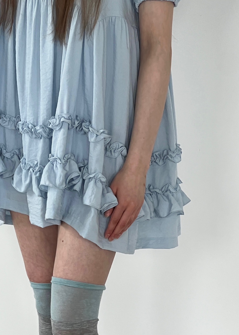 ANOTHER AVENUE韓國代購女士新品25春夏職業休閑連衣裙荷葉邊ANOTHER AVENUE連衣裙