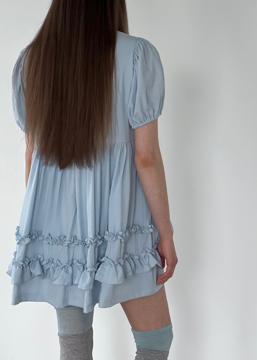 ANOTHER AVENUE韓國代購女士新品25春夏職業休閑連衣裙荷葉邊ANOTHER AVENUE連衣裙