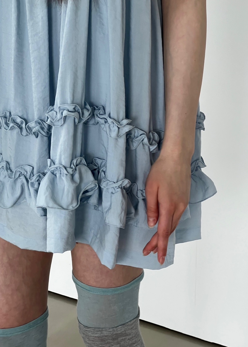 ANOTHER AVENUE韓國代購女士新品25春夏職業休閑連衣裙荷葉邊ANOTHER AVENUE連衣裙