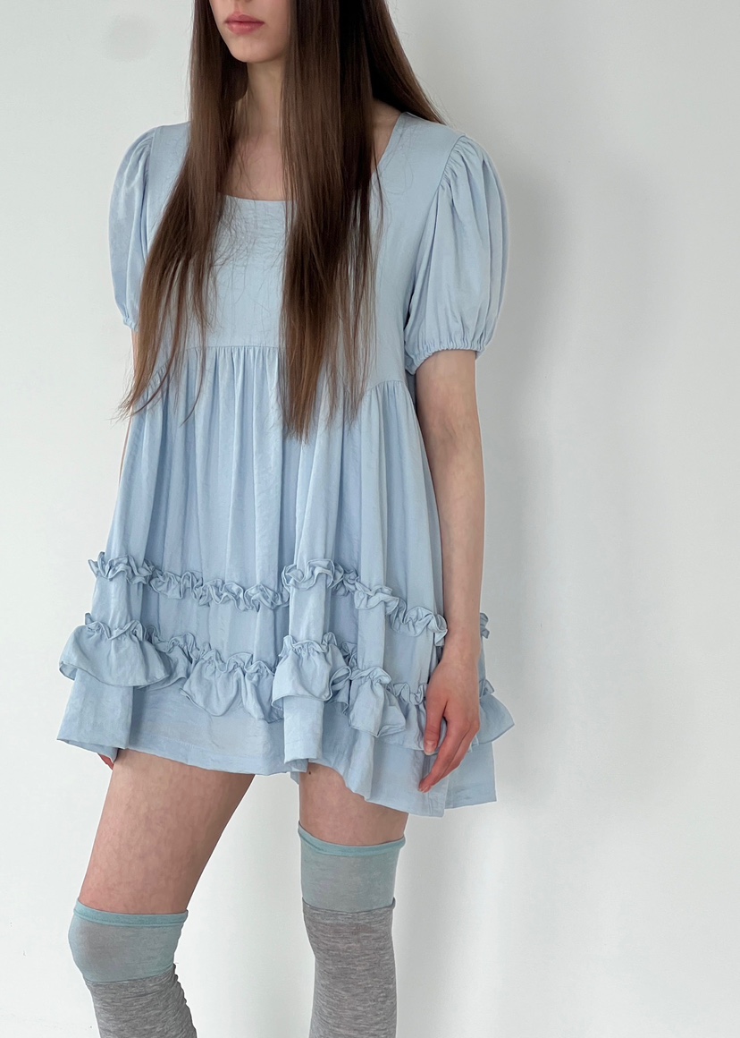 ANOTHER AVENUE韓國代購女士新品25春夏職業休閑連衣裙荷葉邊ANOTHER AVENUE連衣裙