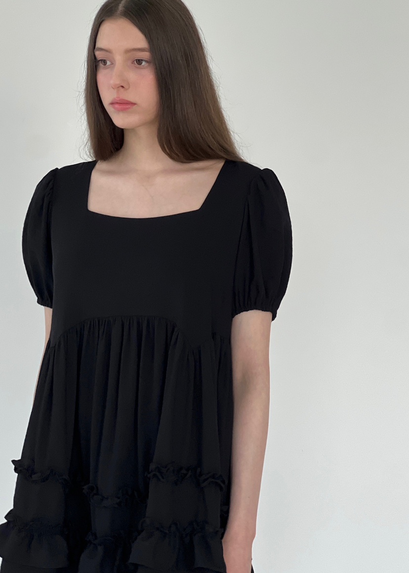 ANOTHER AVENUE韓國代購女士新品25春夏職業休閑連衣裙荷葉邊ANOTHER AVENUE連衣裙