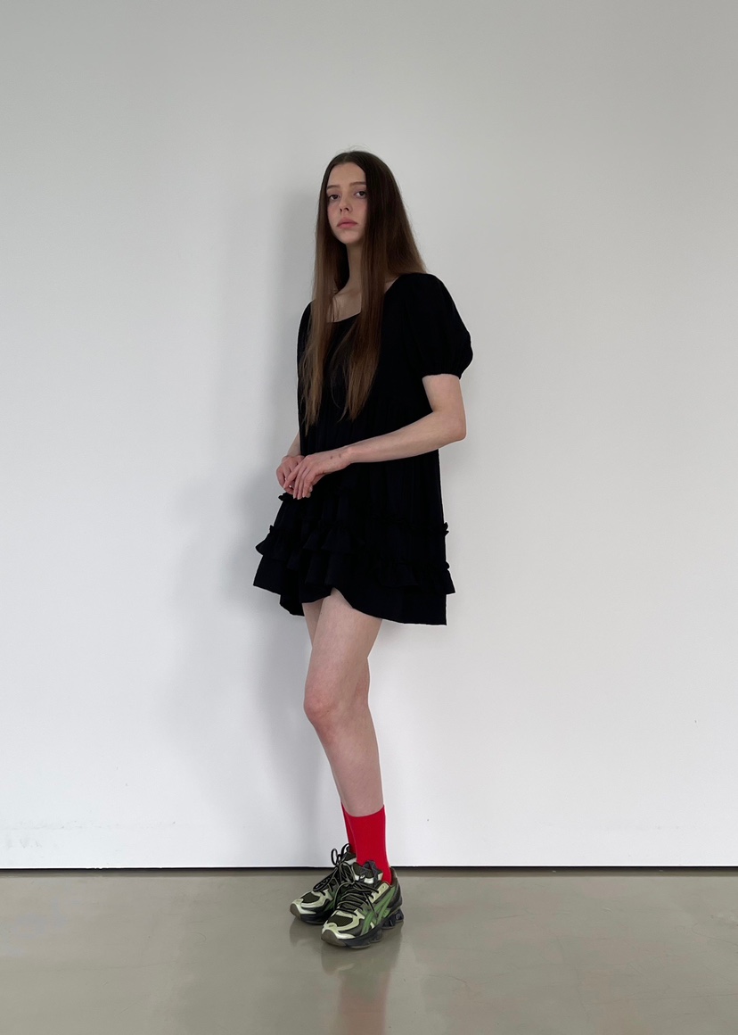 ANOTHER AVENUE韓國代購女士新品25春夏職業休閑連衣裙荷葉邊ANOTHER AVENUE連衣裙