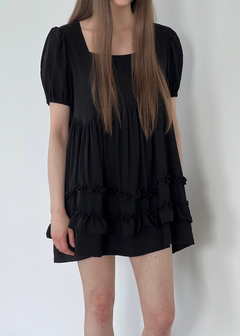 ANOTHER AVENUE韓國代購女士新品25春夏職業休閑連衣裙荷葉邊ANOTHER AVENUE連衣裙