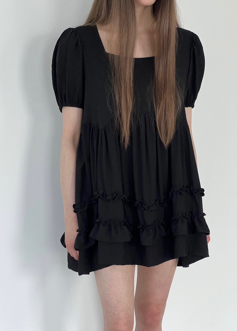 ANOTHER AVENUE韓國代購女士新品25春夏職業休閑連衣裙荷葉邊ANOTHER AVENUE連衣裙