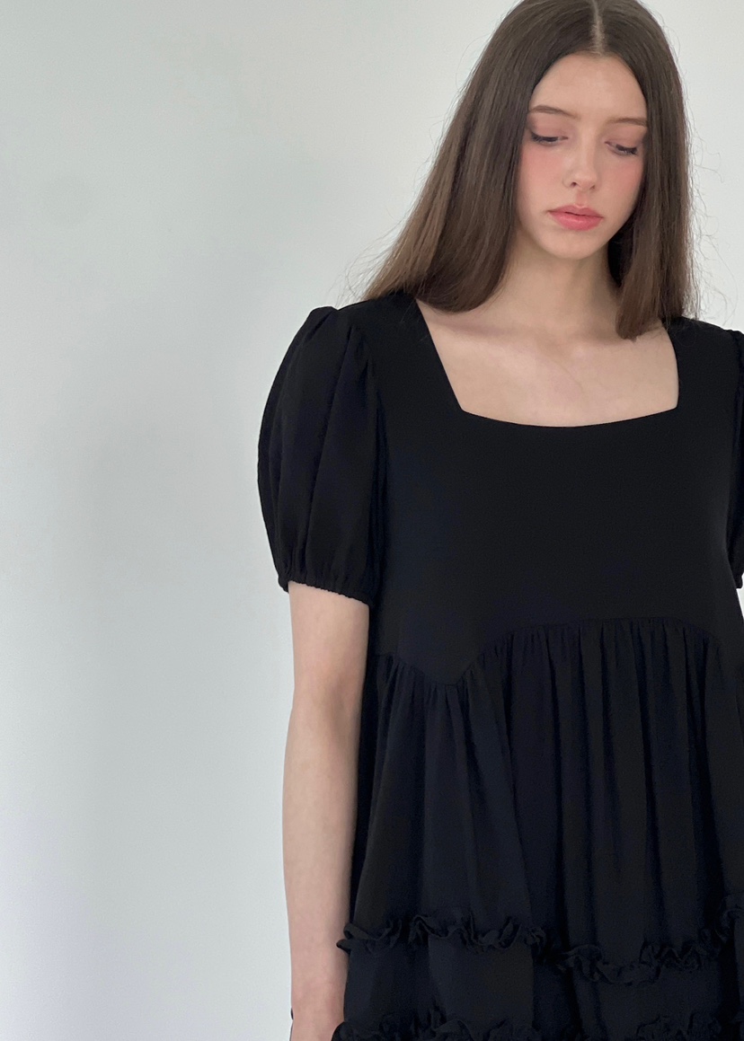 ANOTHER AVENUE韓國代購女士新品25春夏職業休閑連衣裙荷葉邊ANOTHER AVENUE連衣裙