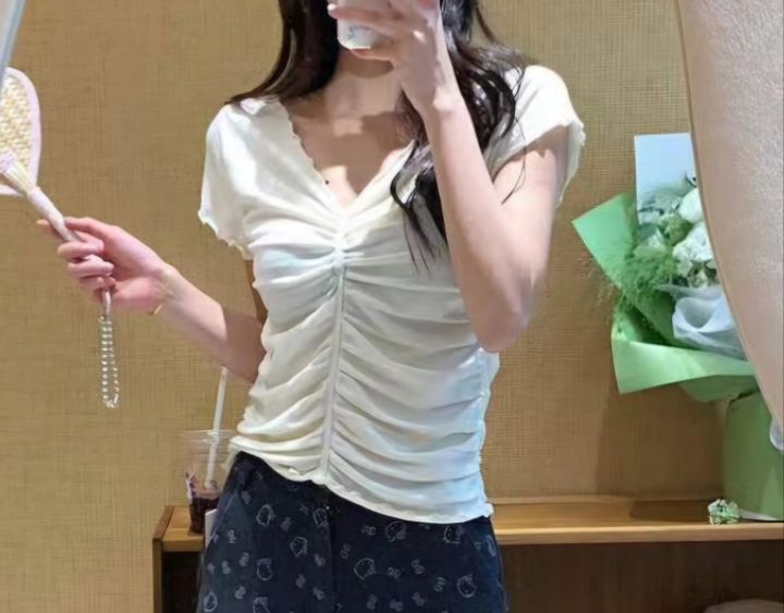 RICO韓國直郵㊣女裝新款人氣25春夏時尚休閑推薦針織衫褶皺bling bling/RICO針織衫