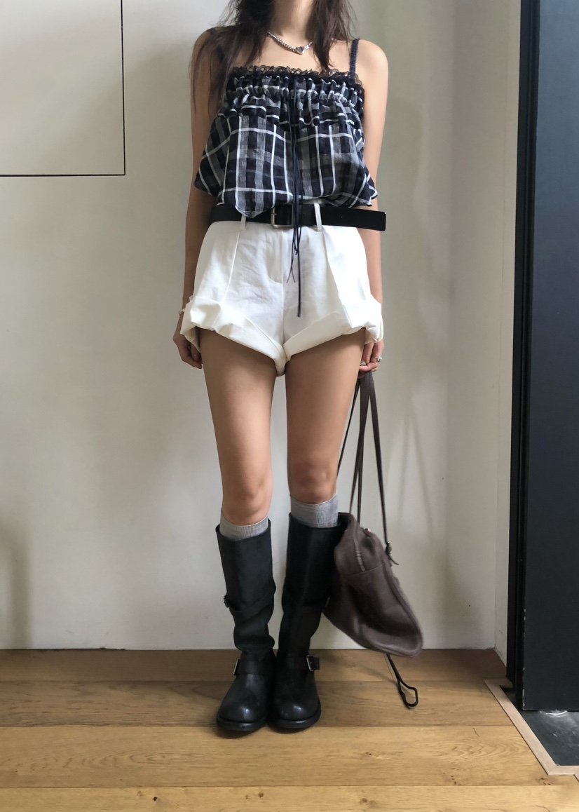 OUPPT韓國直郵㊣女裝新品25春夏人氣推薦休閑熱賣短褲不含腰帶OUPPT短褲