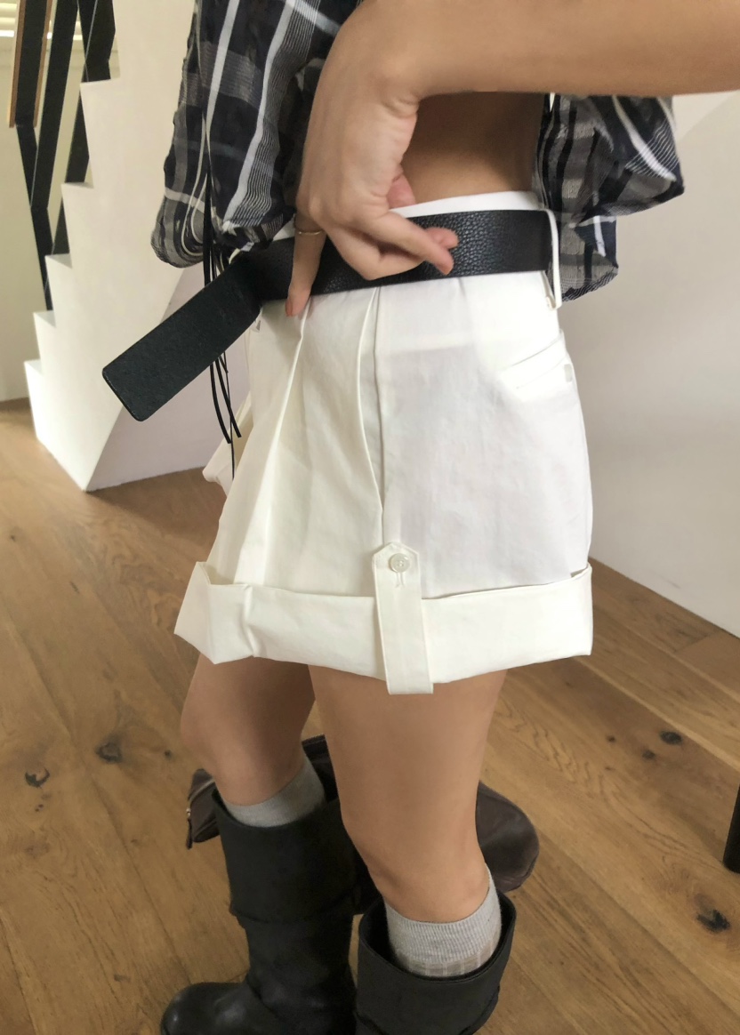 OUPPT韓國直郵㊣女裝新品25春夏人氣推薦休閑熱賣短褲不含腰帶OUPPT短褲