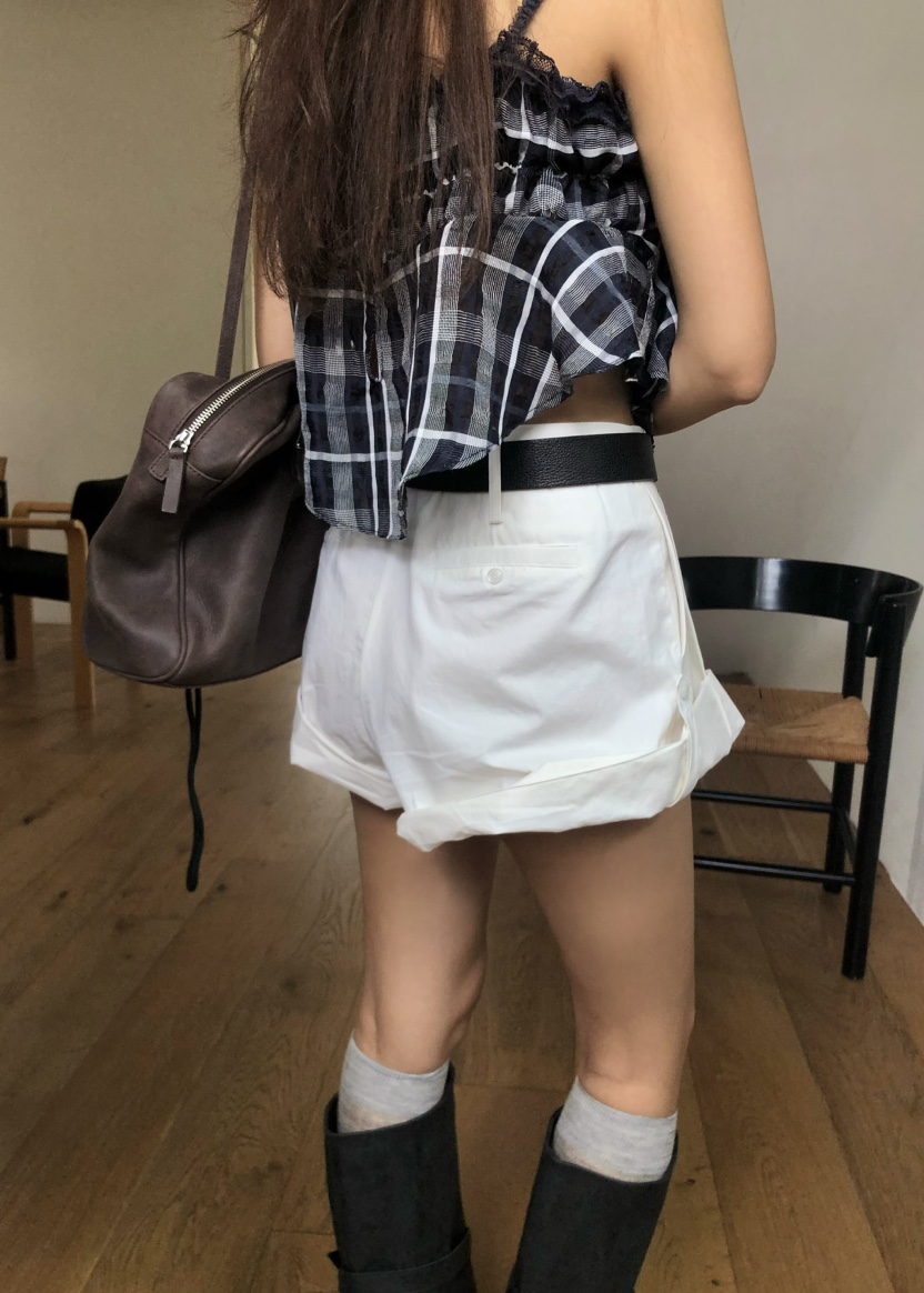 OUPPT韓國直郵㊣女裝新品25春夏人氣推薦休閑熱賣短褲不含腰帶OUPPT短褲