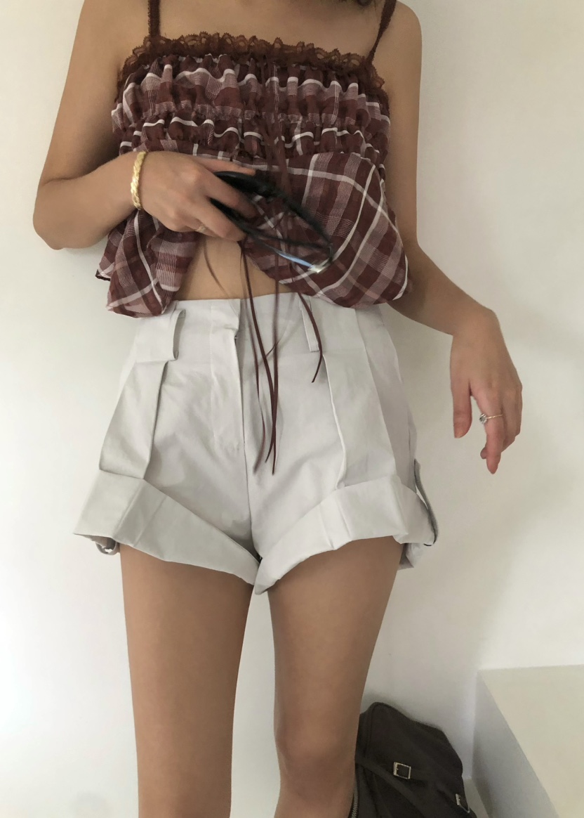 OUPPT韓國直郵㊣女裝新品25春夏人氣推薦休閑熱賣短褲不含腰帶OUPPT短褲