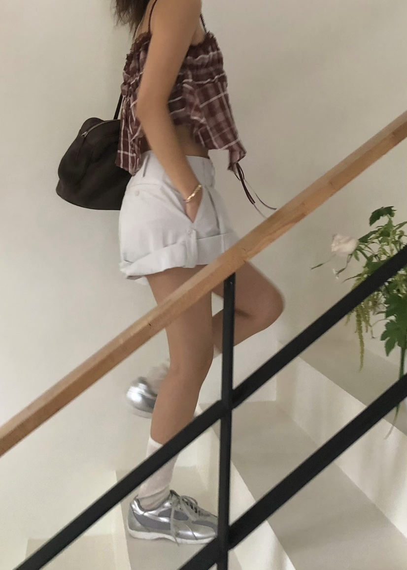 OUPPT韓國直郵㊣女裝新品25春夏人氣推薦休閑熱賣短褲不含腰帶OUPPT短褲