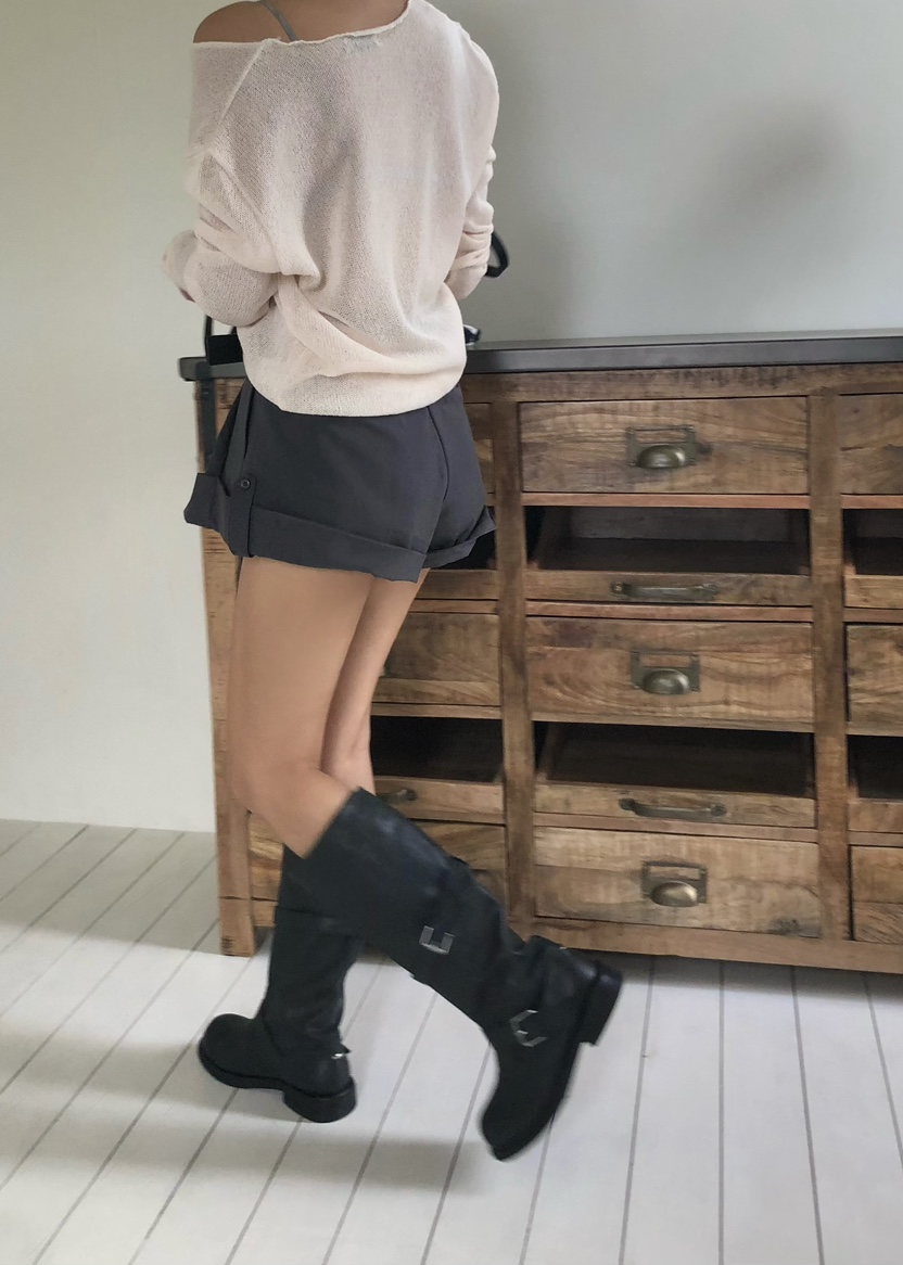 OUPPT韓國直郵㊣女裝新品25春夏人氣推薦休閑熱賣短褲不含腰帶OUPPT短褲