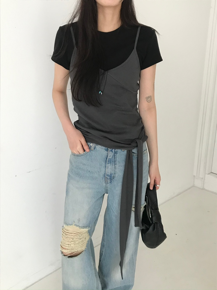ESCHER韓國㊣直郵東大門代購女裝新款熱賣時尚休閑吊帶背心ESCHER吊帶/背心
