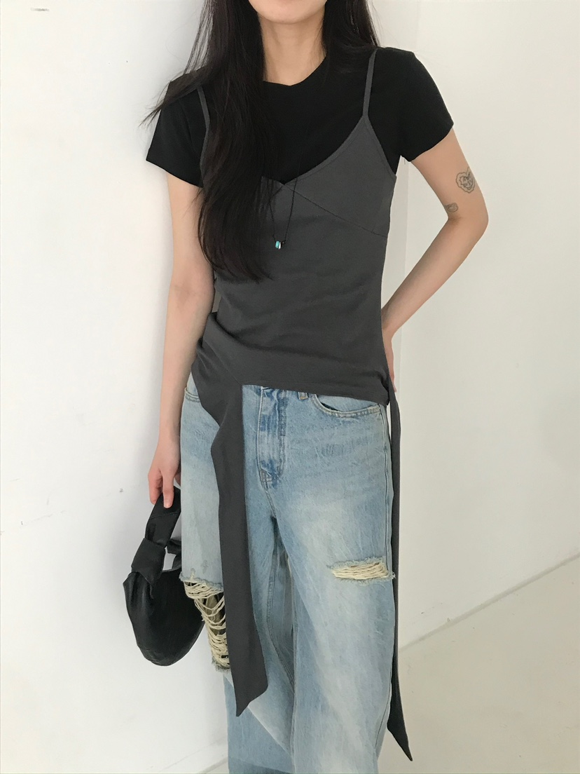 ESCHER韓國㊣直郵東大門代購女裝新款熱賣時尚休閑吊帶背心ESCHER吊帶/背心