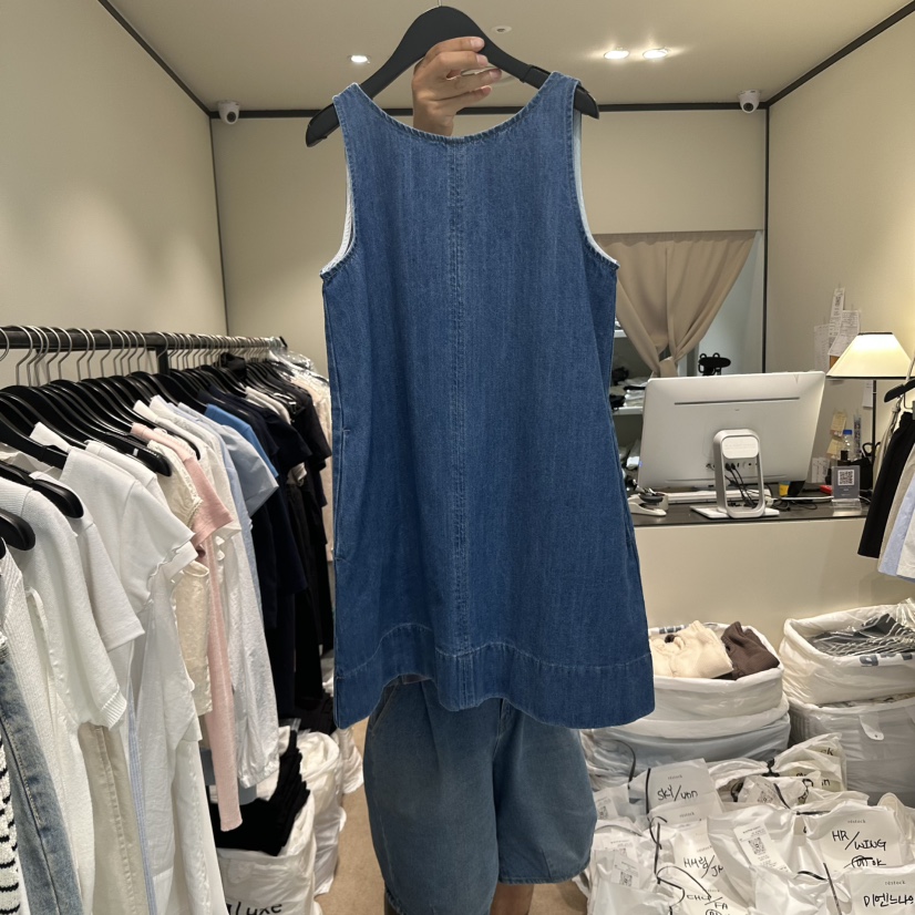 RE STOCK直郵韓國代購㊣女裝新款時尚熱賣休閑人氣25春夏連衣裙RE STOCK連衣裙圖色2