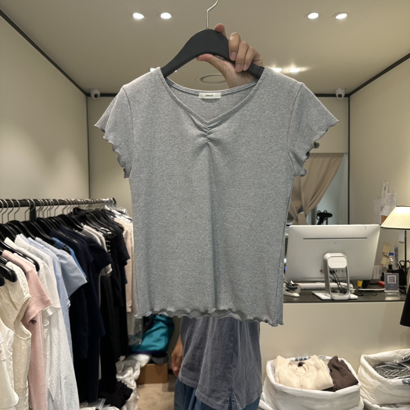 RE STOCK韓國直郵㊣女裝新品時尚人氣熱賣25春夏休閑推薦T恤RE STOCKT恤圖色2