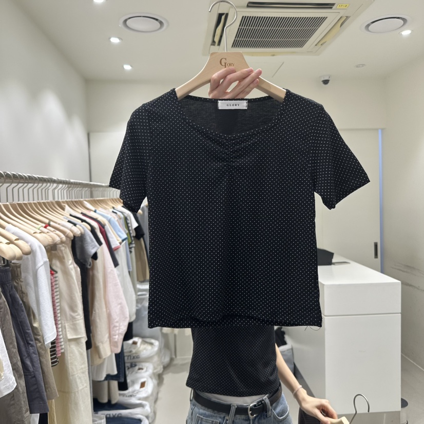 GLORY韓國直郵㊣女裝新品推薦熱賣休閑25春夏時尚T恤含頭飾GLORYT恤圖色3