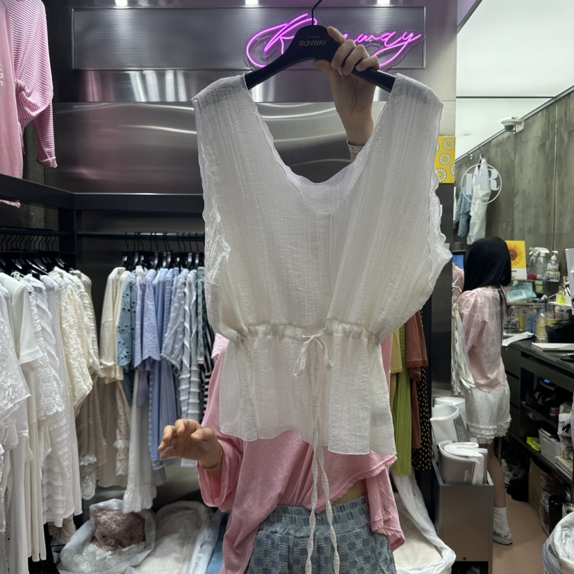 RUNWAY-런웨이直郵韓國代購㊣女裝新品25春夏休閑吊帶背心RUNWAY吊帶/背心圖色2