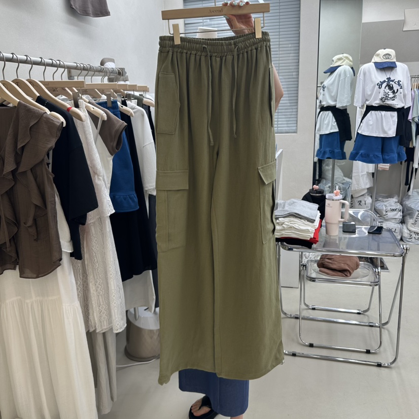ASCEND直郵韓國代購㊣女裝新品人氣25春夏推薦休閑休閑褲亞麻ASCEND休閑褲圖色2