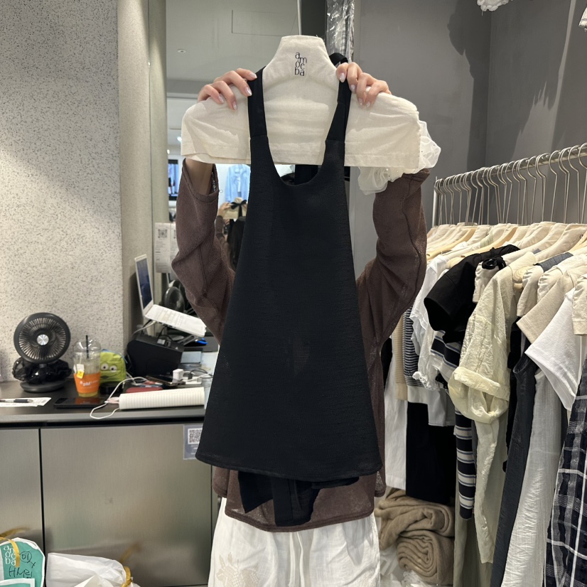 AMOEBA韓國直郵㊣女裝新款時尚熱賣休閑推薦25春夏吊帶背心AMOEBA吊帶/背心圖色2
