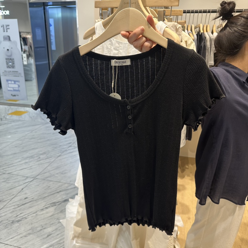 OVERTAKE韓國㊣直郵東大門代購女裝新品休閑推薦熱賣25春夏T恤OVERTAKET恤圖色3