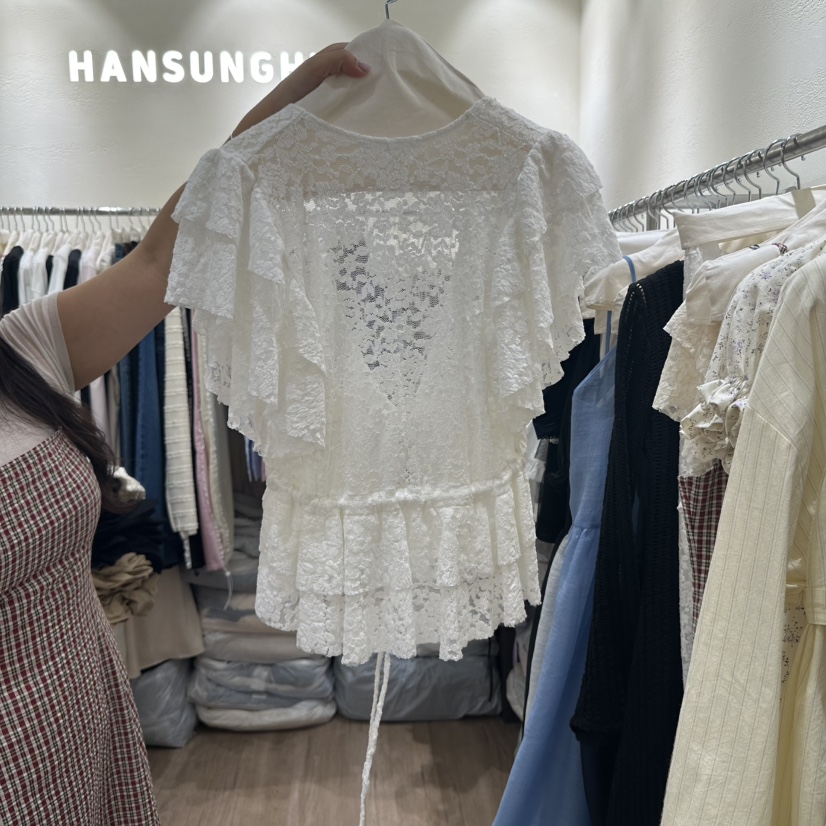 HANSUNGHYUN韓國直郵㊣東大門實拍女裝新款25春夏襯衫蕾絲衫HANSUNGHYUN襯衫/蕾絲衫