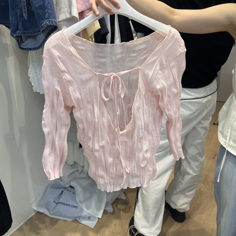 RUMIRU/AWEAR韓國㊣直郵東大門代購女裝新品25春夏長袖T恤褶皺awear/RUMIRU長袖T恤