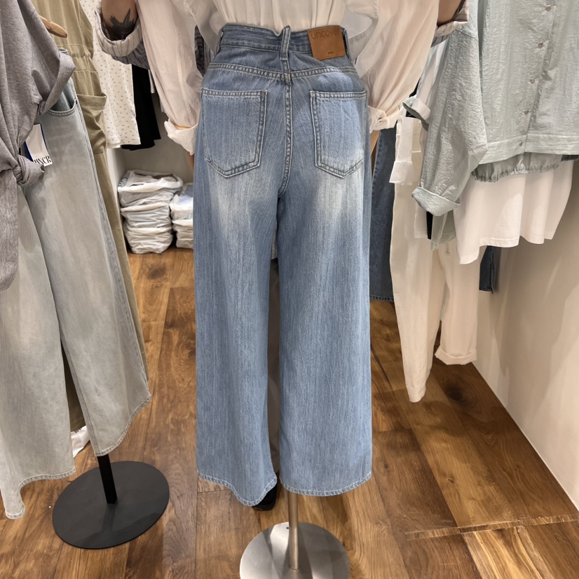UNCOVER直郵韓國代購㊣女裝新品25春夏時尚人氣熱賣休閑牛仔褲UNCOVER牛仔褲