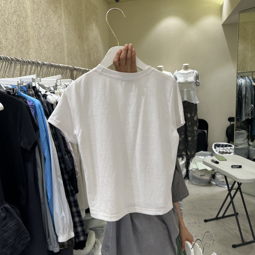 REFLAT韓國代購女裝新款熱賣職業時尚25春夏真品T恤短款亞麻REFLATT恤
