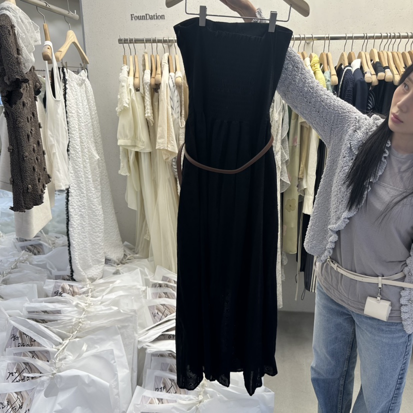 FOUNDATION東大門直郵女裝新品職業人氣熱賣連衣裙不含腰帶FOUNDATION連衣裙