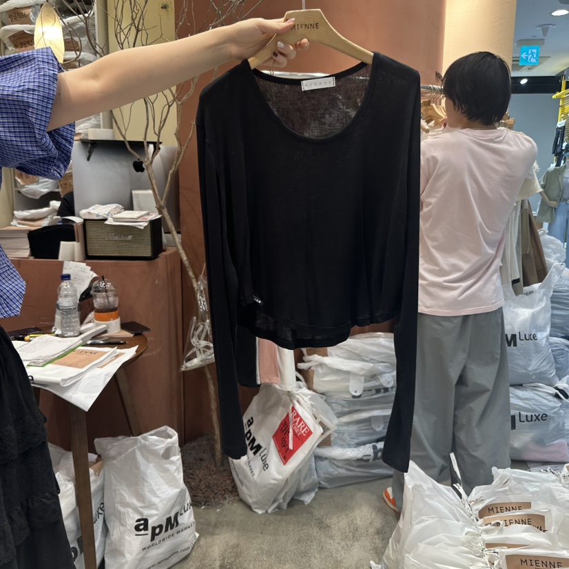 MIENNE東大門實拍女士新款休閑推薦真品時尚25春夏職業長袖T恤MIENNE長袖T恤圖色3