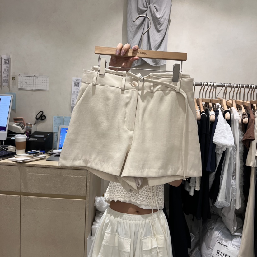SALONDEMAG韓國代購女士新品真品推薦職業時尚人氣短褲含腰帶SALONDEMAG短褲圖色2