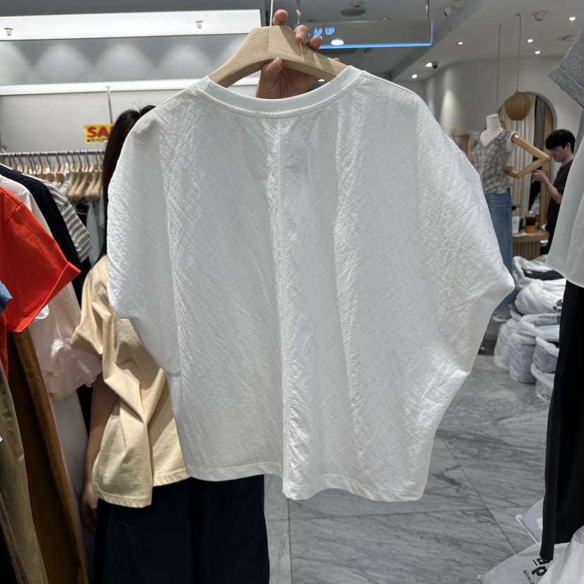 REVE-L韓國代購女裝新款熱賣休閑人氣真品25春夏時尚T恤絲綢REVE-LT恤
