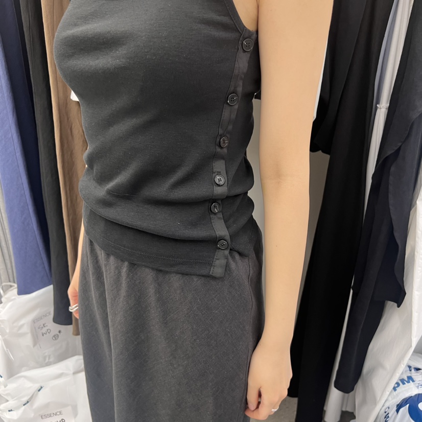 ESSENCE東大門代購女裝新款時尚人氣休閑熱賣25春夏吊帶背心紐扣ESSENCE吊帶/背心