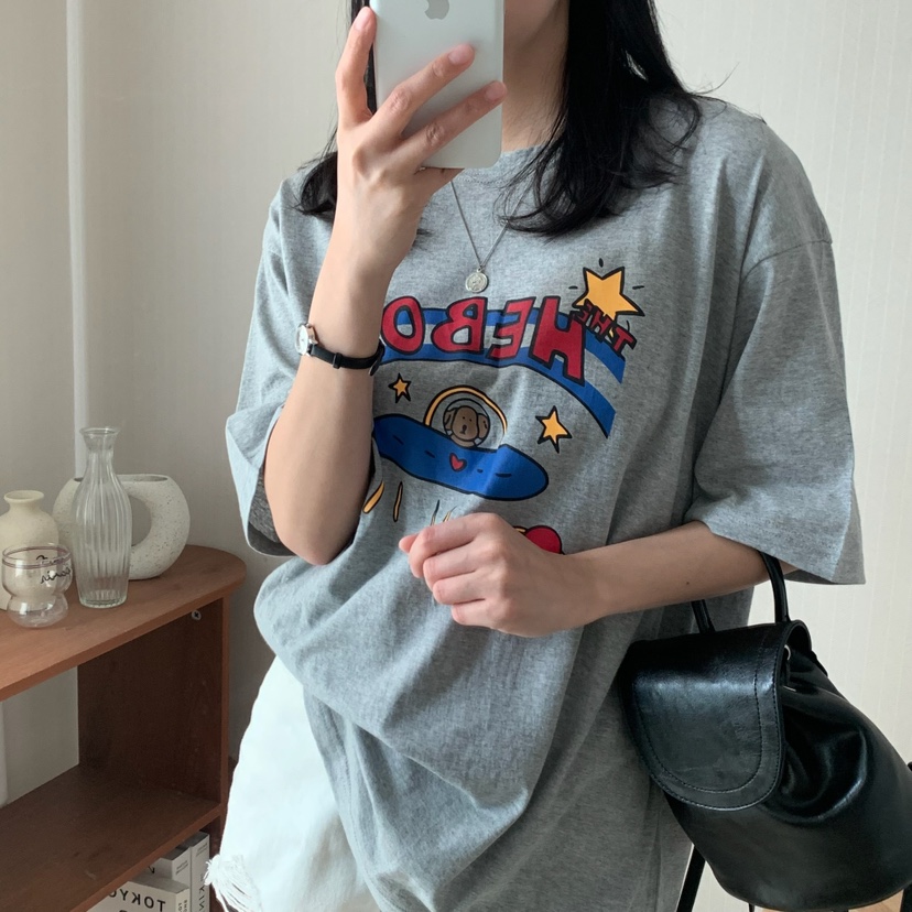 HELLO JINI韓國㊣直郵東大門代購女裝新品25春夏時尚人氣T恤HELLO JINIT恤