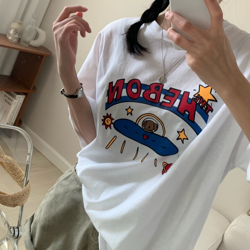 HELLO JINI韓國㊣直郵東大門代購女裝新品25春夏時尚人氣T恤HELLO JINIT恤
