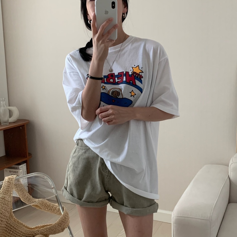 HELLO JINI韓國㊣直郵東大門代購女裝新品25春夏時尚人氣T恤HELLO JINIT恤