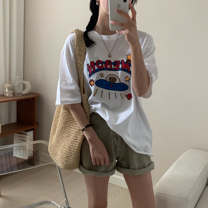 HELLO JINI韓國㊣直郵東大門代購女裝新品25春夏時尚人氣T恤HELLO JINIT恤