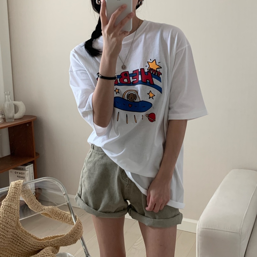 HELLO JINI韓國㊣直郵東大門代購女裝新品25春夏時尚人氣T恤HELLO JINIT恤