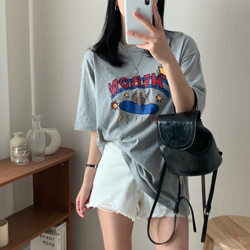 HELLO JINI韓國㊣直郵東大門代購女裝新品25春夏時尚人氣T恤HELLO JINIT恤圖色2