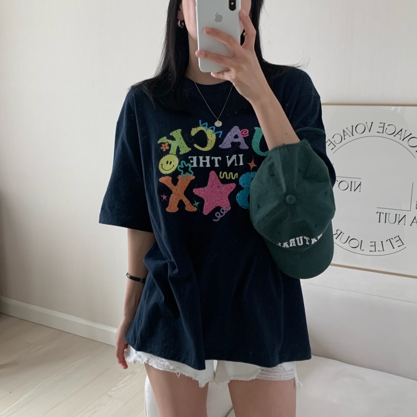 FROMJINI韓國直郵㊣女裝新款25春夏熱賣時尚人氣推薦休閑T恤FROMJINIT恤圖色2