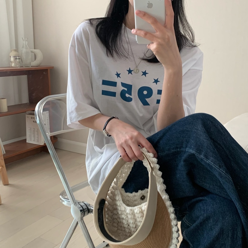 HELLO JINI韓國直郵㊣女裝新品人氣熱賣25春夏休閑時尚T恤HELLO JINIT恤