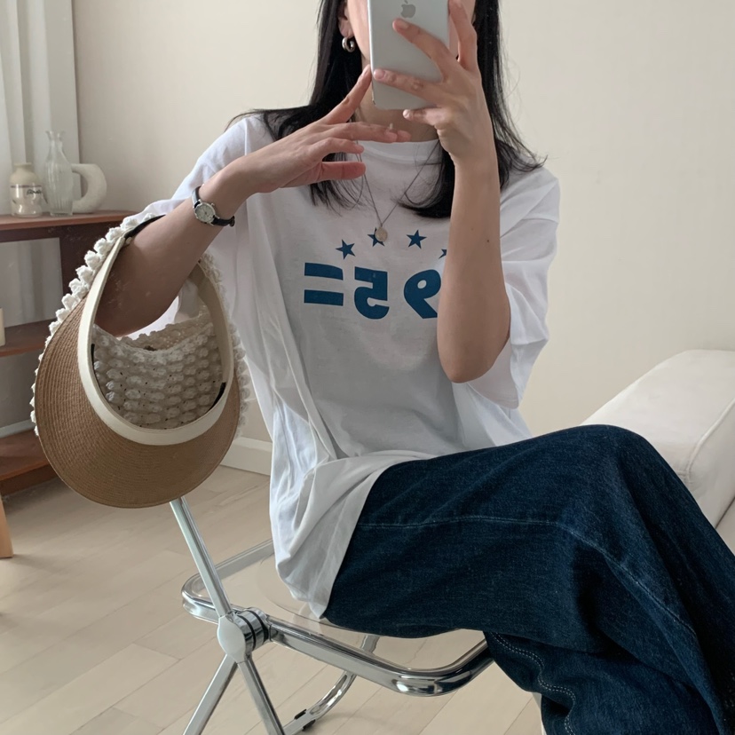 HELLO JINI韓國直郵㊣女裝新品人氣熱賣25春夏休閑時尚T恤HELLO JINIT恤