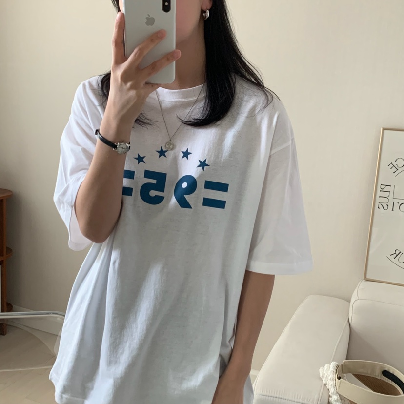 HELLO JINI韓國直郵㊣女裝新品人氣熱賣25春夏休閑時尚T恤HELLO JINIT恤圖色2