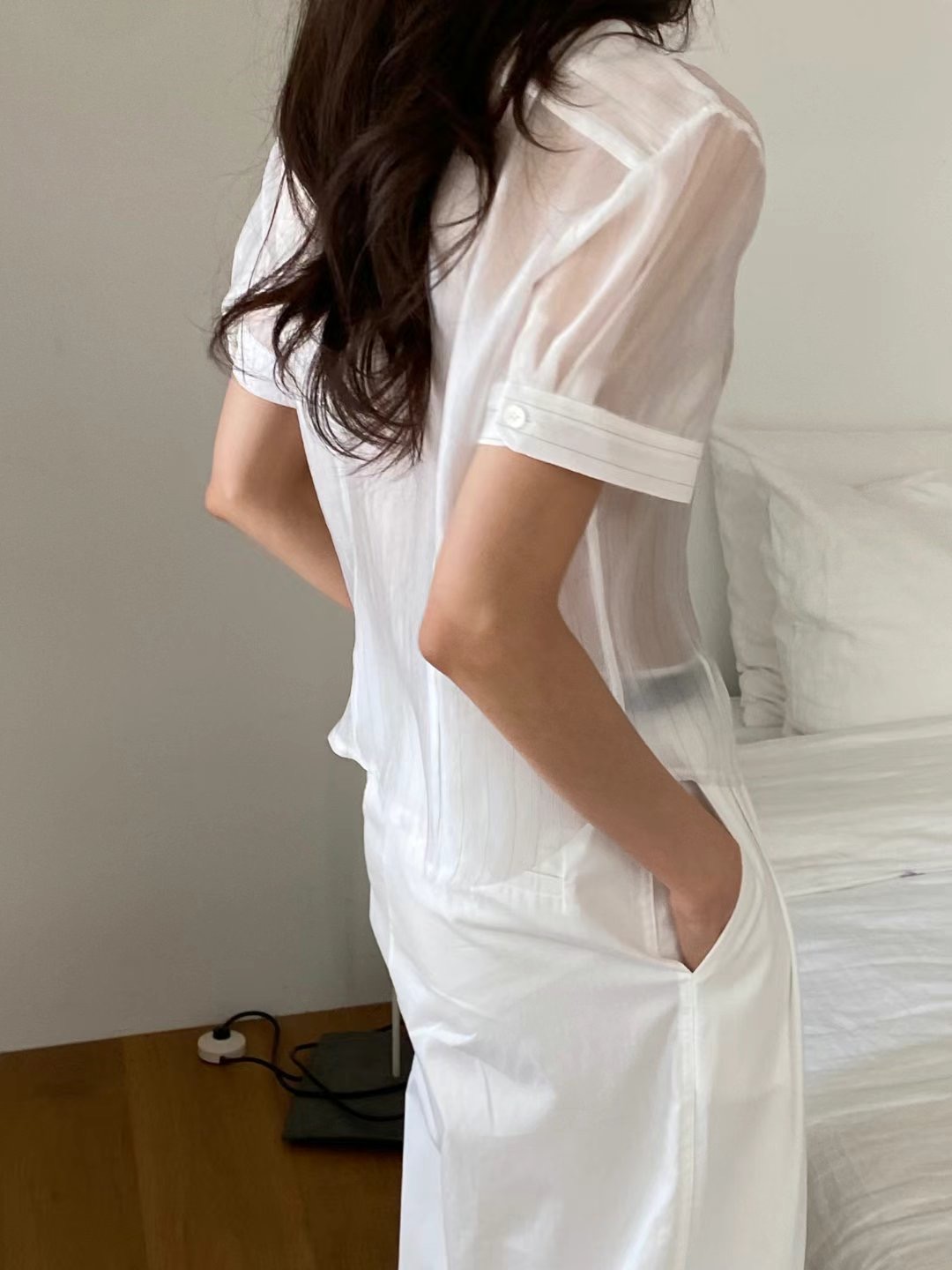SOMETHINGELSE直郵韓國代購㊣女裝新品休閑熱賣襯衫蕾絲衫條紋SOMETHINGELSE襯衫/蕾絲衫