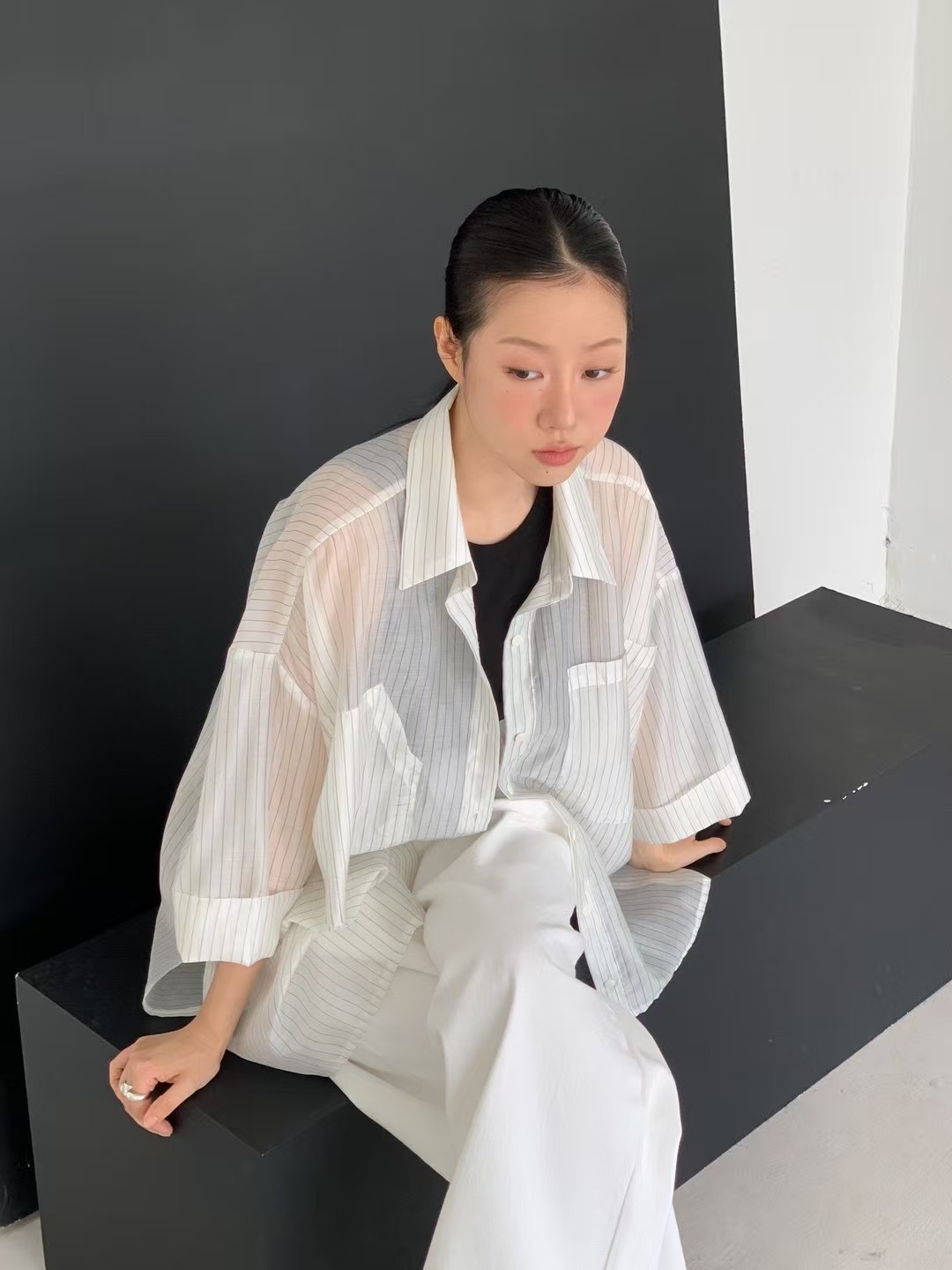 SOIL韓國直郵㊣女裝新品熱賣推薦人氣25春夏休閑襯衫蕾絲衫SOIL襯衫/蕾絲衫圖色2