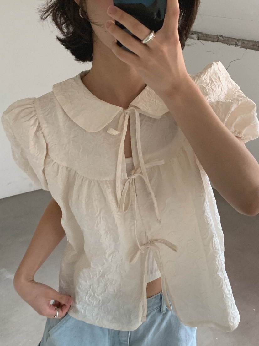 SLAT直郵韓國代購㊣女裝新款25春夏推薦時尚熱賣襯衫蕾絲衫SLAT襯衫/蕾絲衫